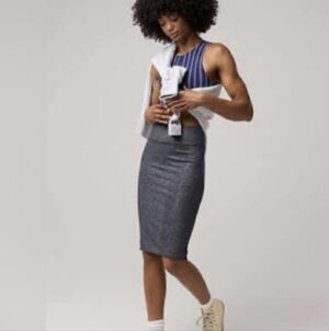 Offline by Aerie midnightin seamless Midi skirt - shimmery navy blue